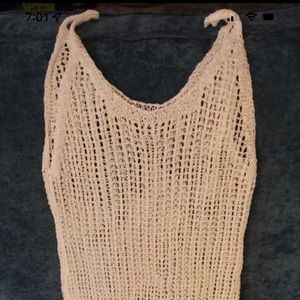 Slit hem open knit cover up